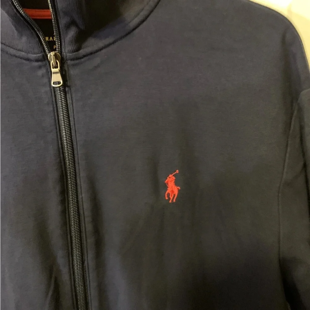 Polo‎ Ralph Lauren Mens Sz M Sport Performance Fleece Track Jacket Full ZIP Blue